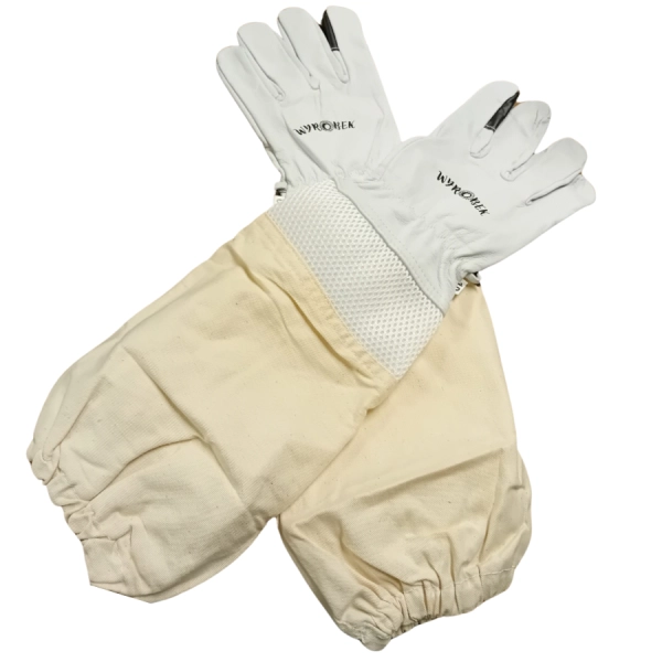 Rękawice pszczelarskie , długie, skórzane, Wyrobek, rozmiar L